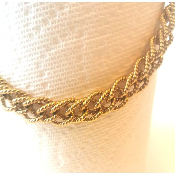Alfred Sung Braided Gold Tone Necklace Vintage - Picture 3 of 9